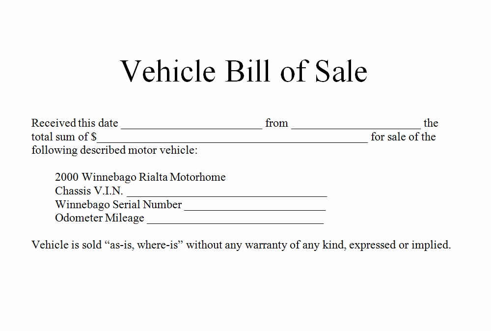 Alberta Bill of Sale For Car